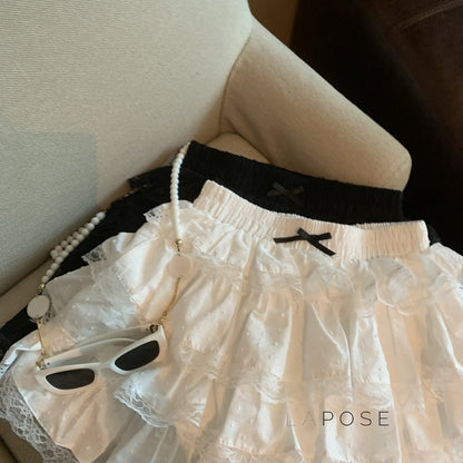 Reagen Tiered Bow Mini Skirt