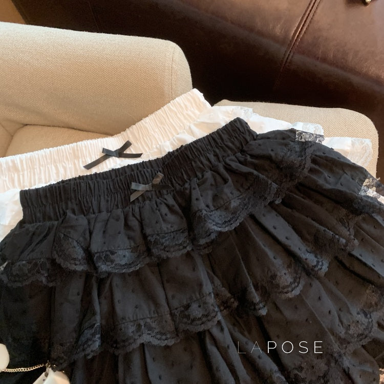 Reagen Tiered Bow Mini Skirt