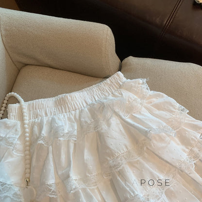 Reagen Tiered Bow Mini Skirt