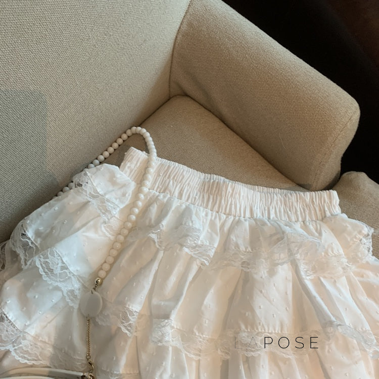Reagen Tiered Bow Mini Skirt