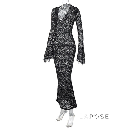 Sariyah Sheer Lace Maxi Dress