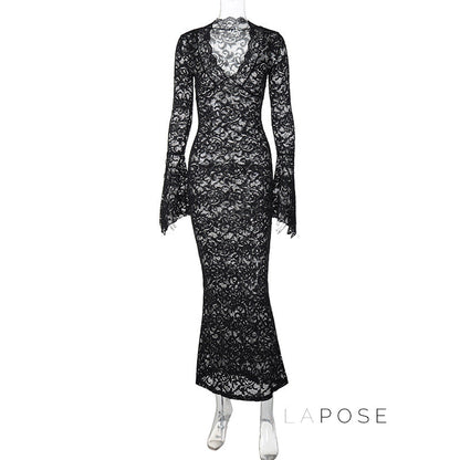 Sariyah Sheer Lace Maxi Dress
