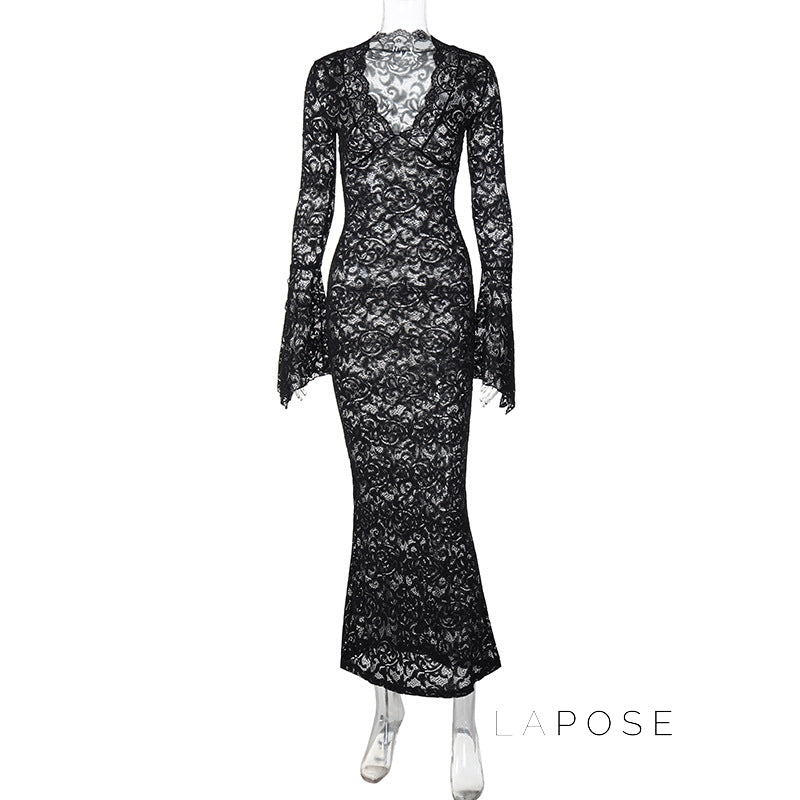 Sariyah Sheer Lace Maxi Dress
