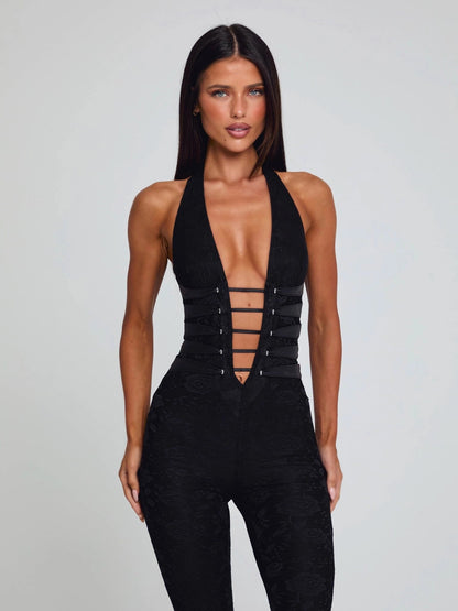 Sawyer Lace Mesh Jumpsuit