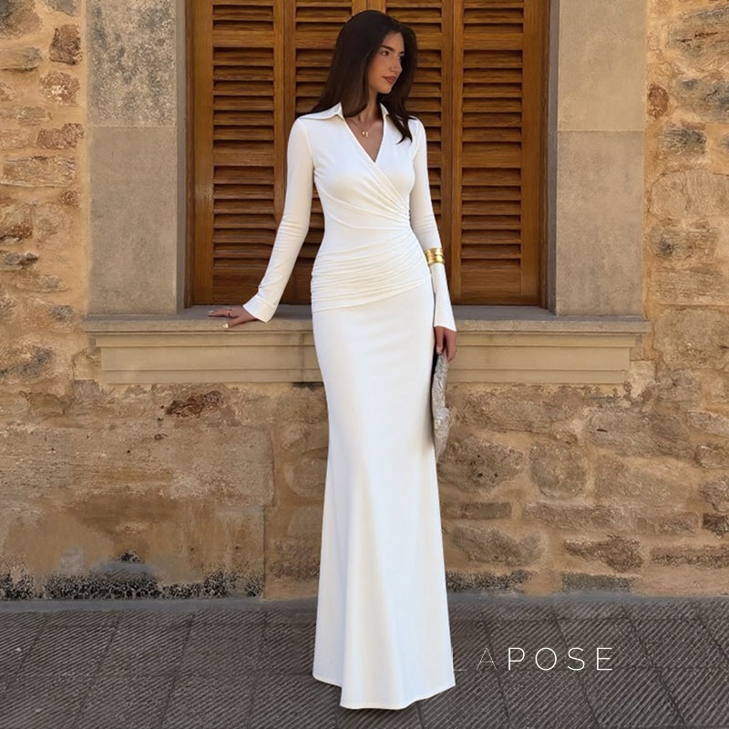 Sena Pleated Bodycon Midi Dress