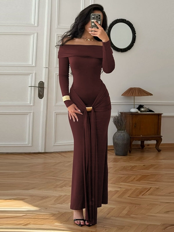 Swara Off-shoulder Tie Waist Dress