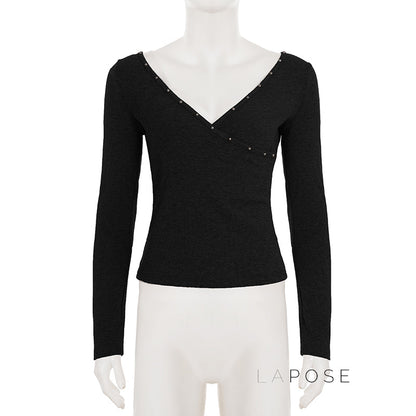 Trista V Neck Knit Sweater Top