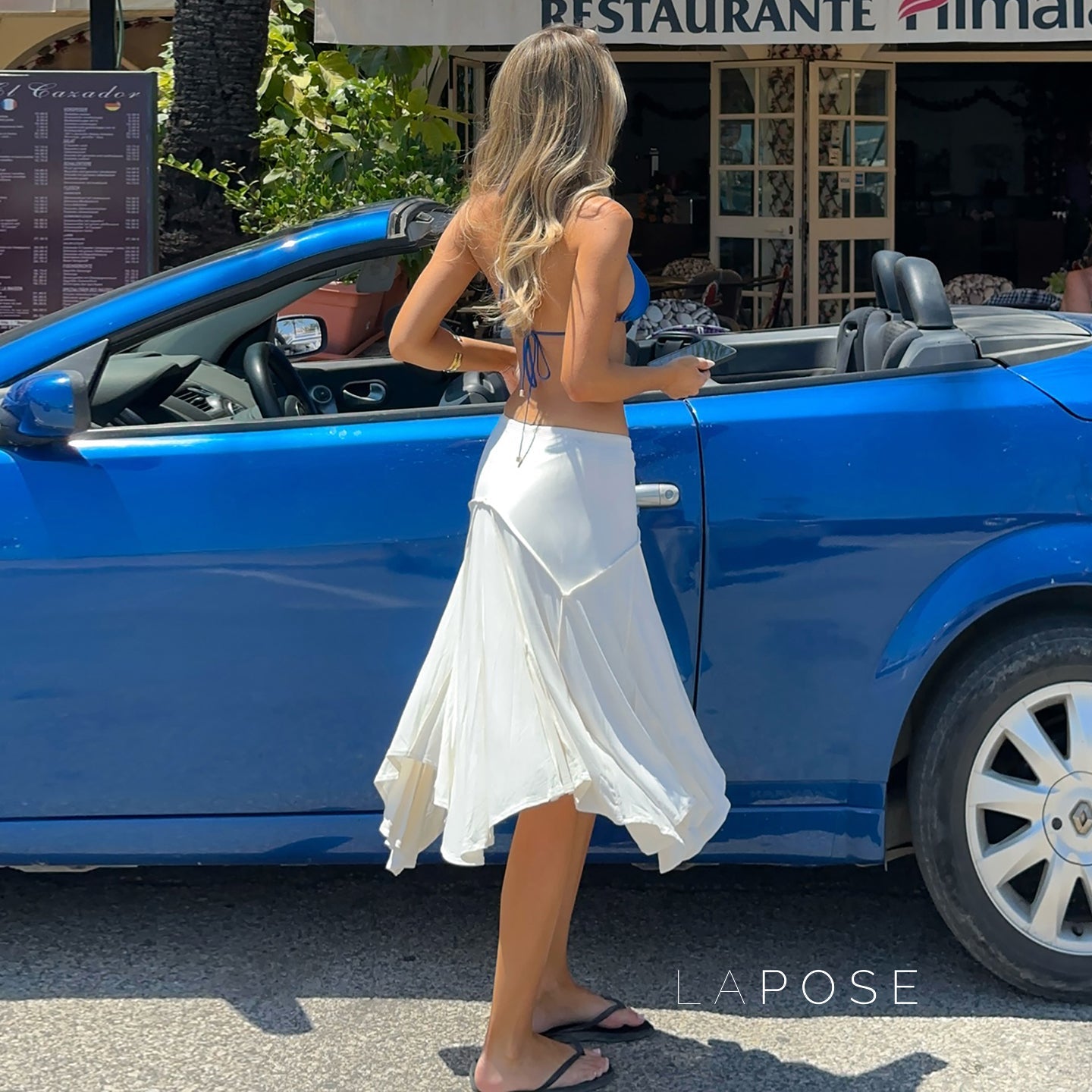 Tristan White Asymmetric Maxi Skirt