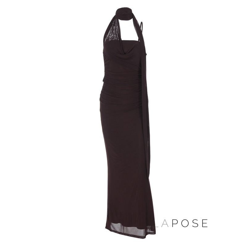 Valentine Strapless Mesh Midi Dress