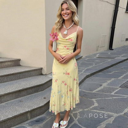 Vanna Botanical Print Maxi Dress