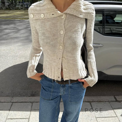 Yasmeen Cropped Collared Sweater