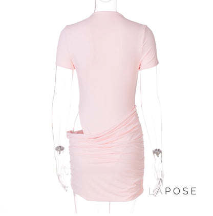 Yolanda Pleated Cutout Mini Dress
