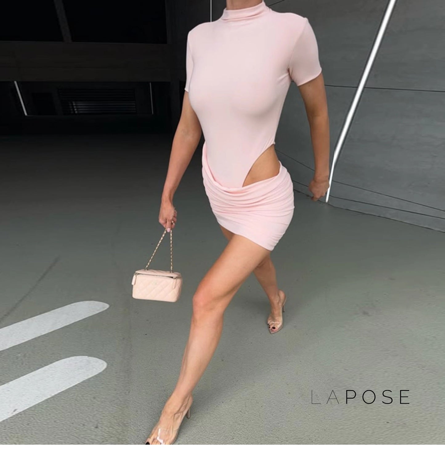 Yolanda Pleated Cutout Mini Dress