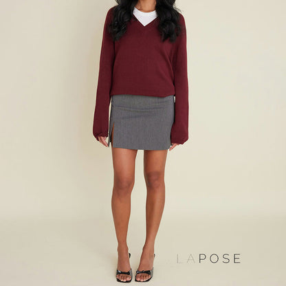 Zamya Loose Knit V-neck Sweater