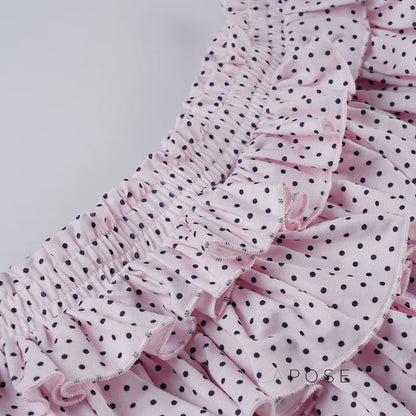 Ziona Polka Dot Ruffle Mini Skirt