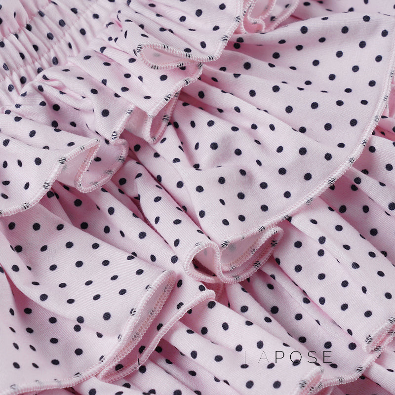 Ziona Polka Dot Ruffle Mini Skirt