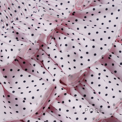 Ziona Polka Dot Ruffle Mini Skirt