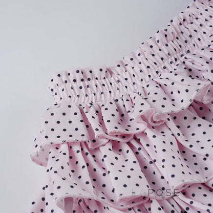 Ziona Polka Dot Ruffle Mini Skirt