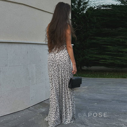 Zulema Polka Dot Mesh Midi Dress
