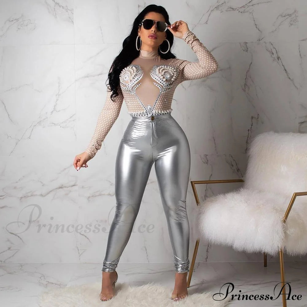Latex Faux Pu Leather Pants