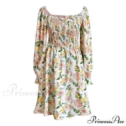 Leaf Print Sleeveless Midi Dress