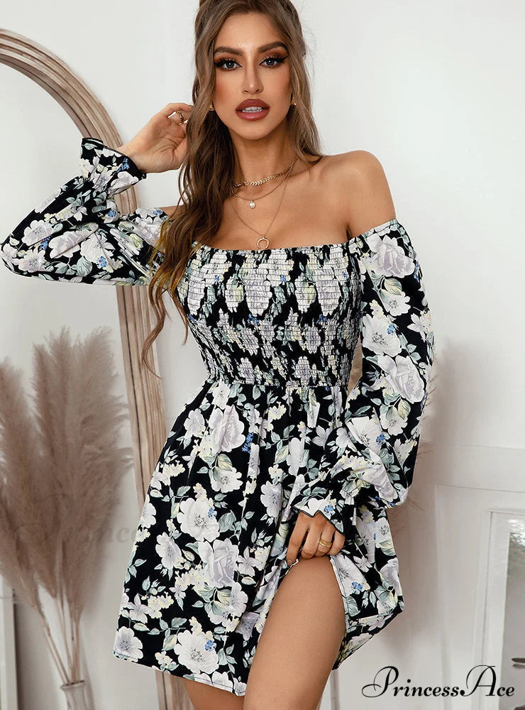 Leaf Print Sleeveless Midi Dress