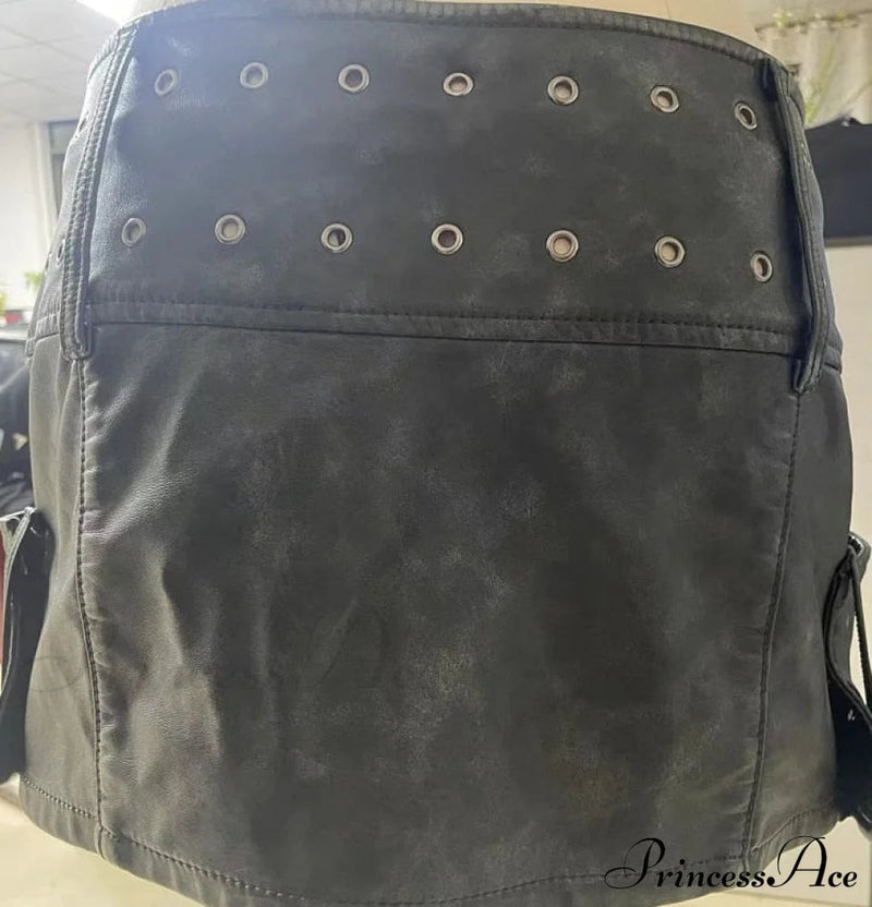 Leather Belted Wrap Charming Micro Mini Skirt