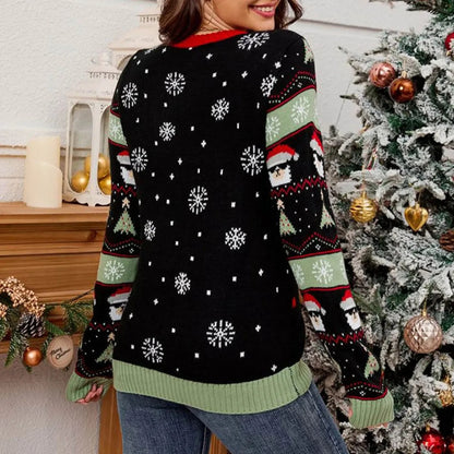 Led Light Jacquard Loose Christmas Knitted Pullover Christmas Sweater
