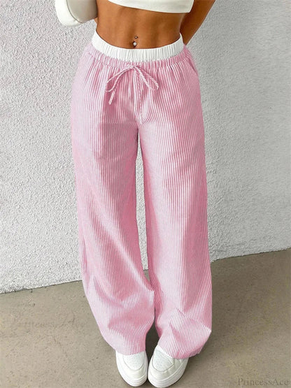 Leopard Drawstring Elastic Waist Loose Winter Pant