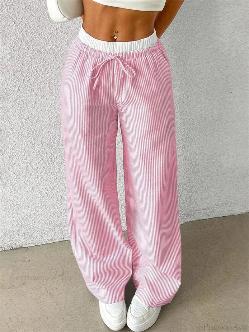 Leopard Drawstring Elastic Waist Loose Winter Pant