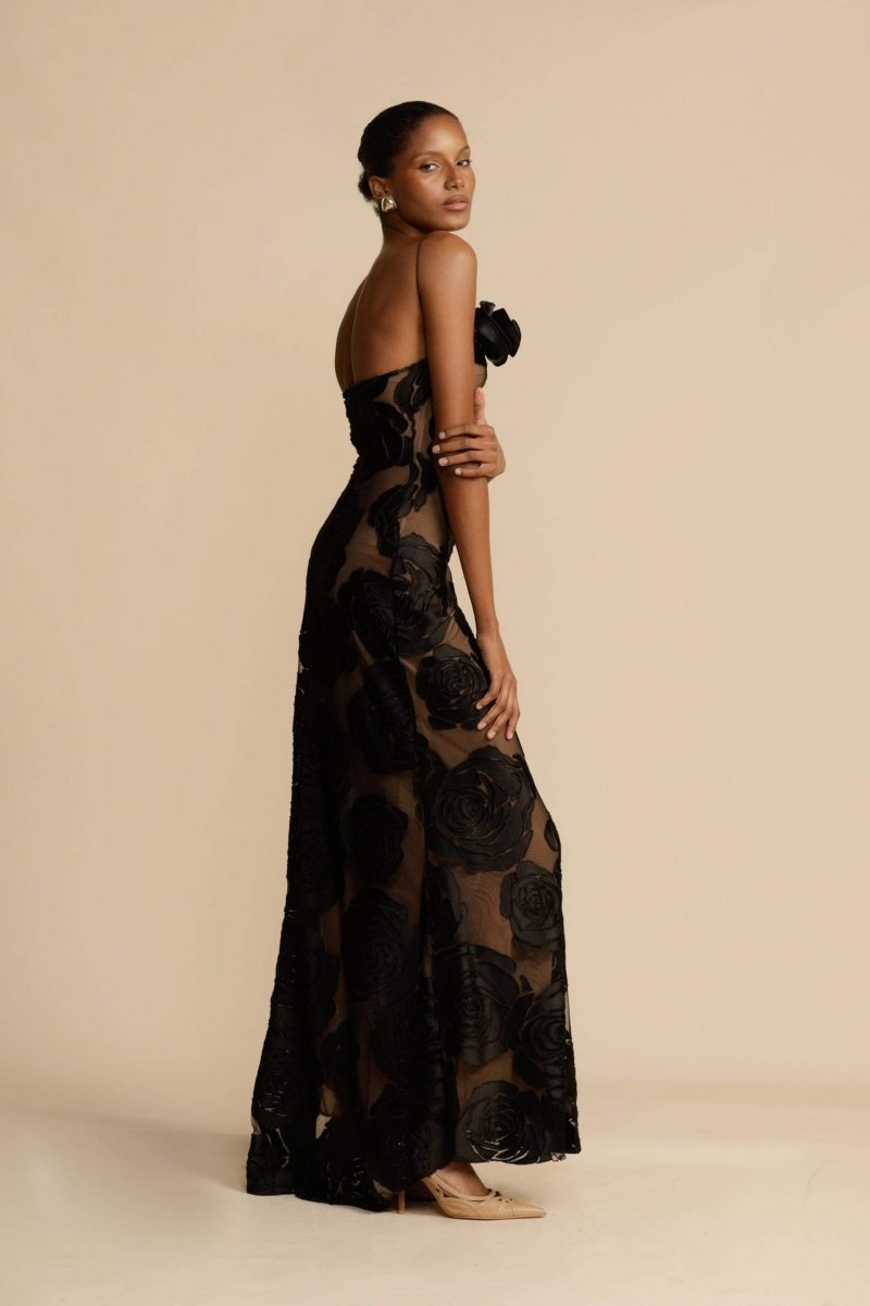Lindsay Printed One Shoulder Maxi Dress