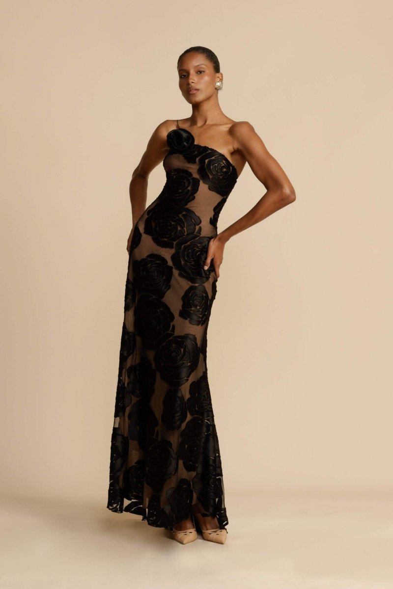 Lindsay Printed One Shoulder Maxi Dress