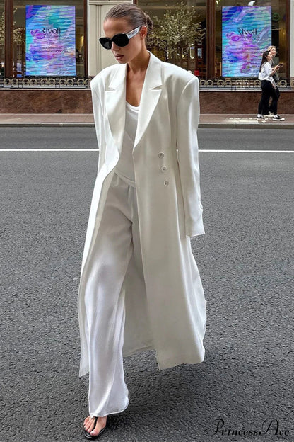 Long Sleeve Fitted Waist Long Overcoat