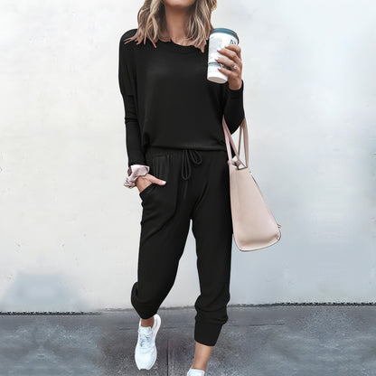 Loose Long Sleeve Top Shirt and Pants Two Piece Set