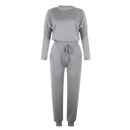 Loose Long Sleeve Top Shirt and Pants Two Piece Set