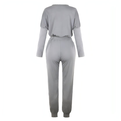 Loose Long Sleeve Top Shirt and Pants Two Piece Set