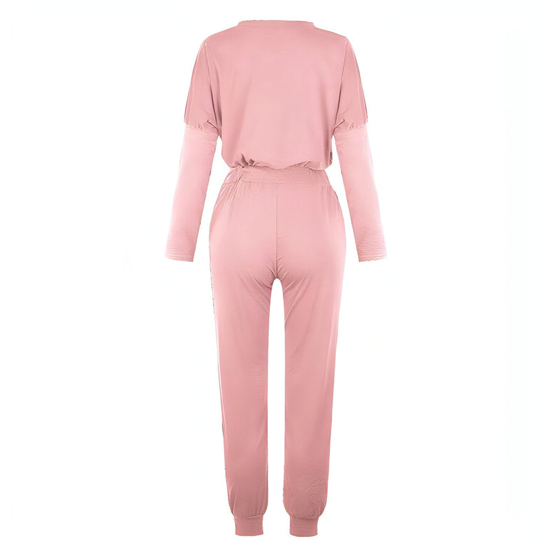 Loose Long Sleeve Top Shirt and Pants Two Piece Set