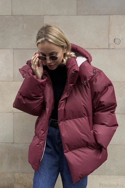 Loose Minimalist Hooded Cotton Coat