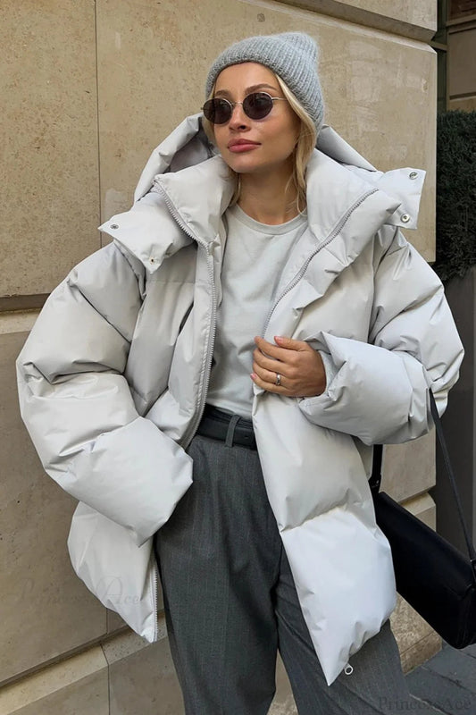 Loose Minimalist Hooded Cotton Coat