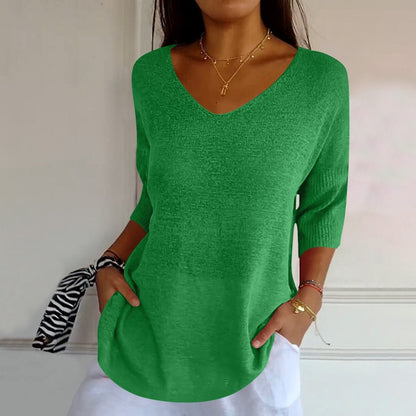 Maddie - Relaxed V-neck Sweater