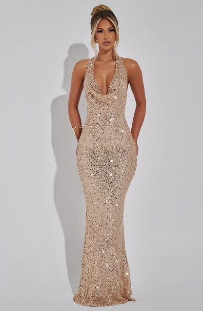 Lorena | Maxi Dress Draped Cleavage