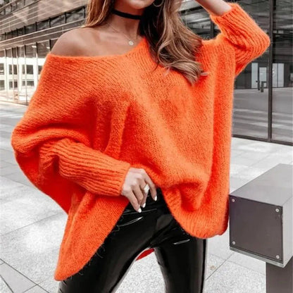 V-neck Strapless Knitwear Sweater