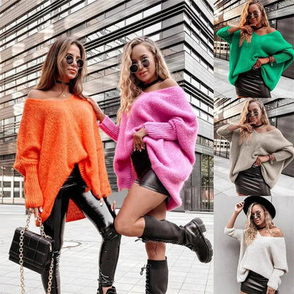 V-neck Strapless Knitwear Sweater