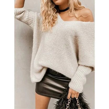 V-neck Strapless Knitwear Sweater