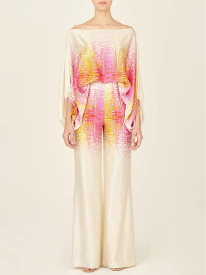 Printed Shirt and Pants Two Piece Set
