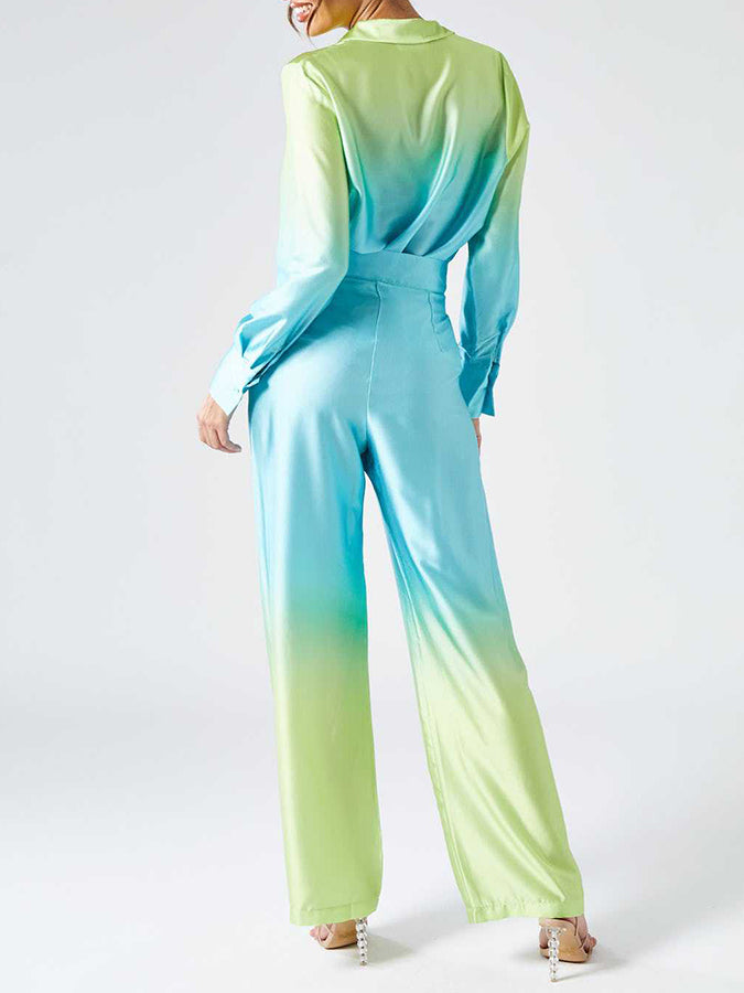 Long Sleeves Tie-dye Shirt and Pants Sets