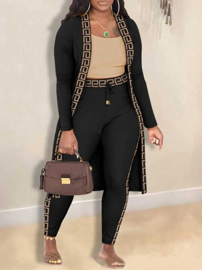 Cami Leopard Print Drawstring Three Piece Pants Set Bo3024