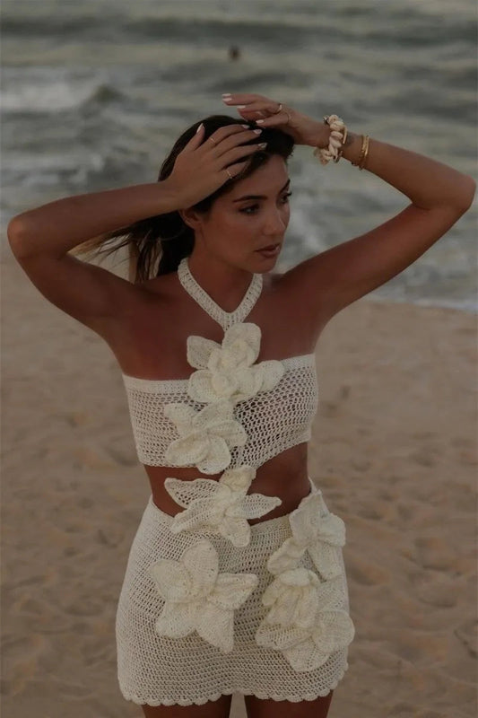 Margaret | Halter Knit Mini Dress