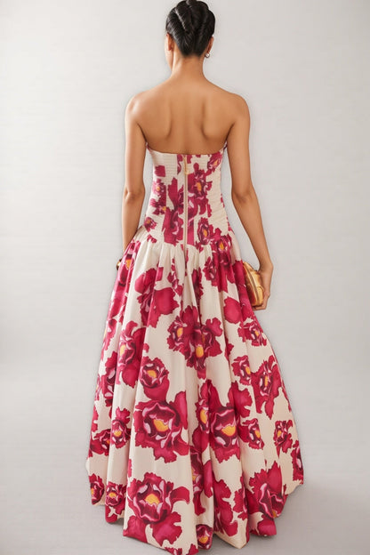 Imani Ruched Cotton Maxi Dress