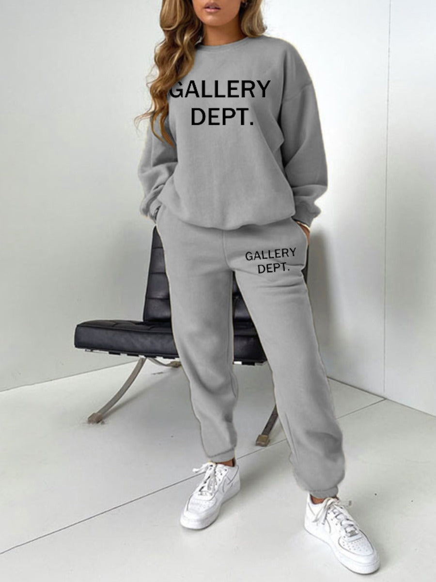Letter Print Pocket Design Pants Set Ar5062